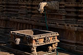 The great Chola temples of Tamil Nadu - The Brihadishwara Temple of Thanjavur. The spout that drains the water used for bathing the deity. 